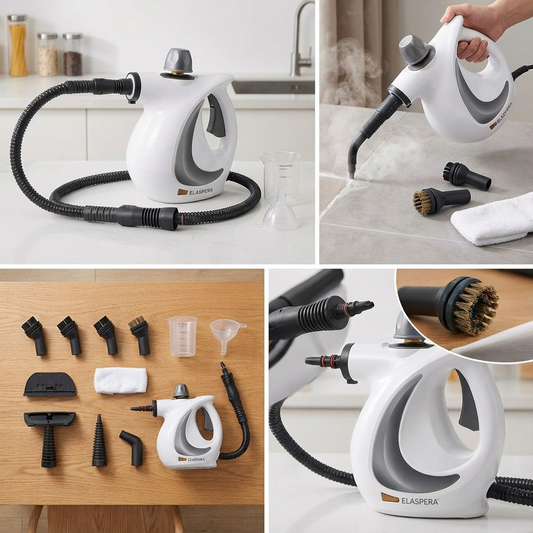 Handheld Steam Cleaner 1200W - Multi-Surface Pressurized Steamer with 10 Accessories for Kitchen, Bathroom, Car & Floor Cleaning