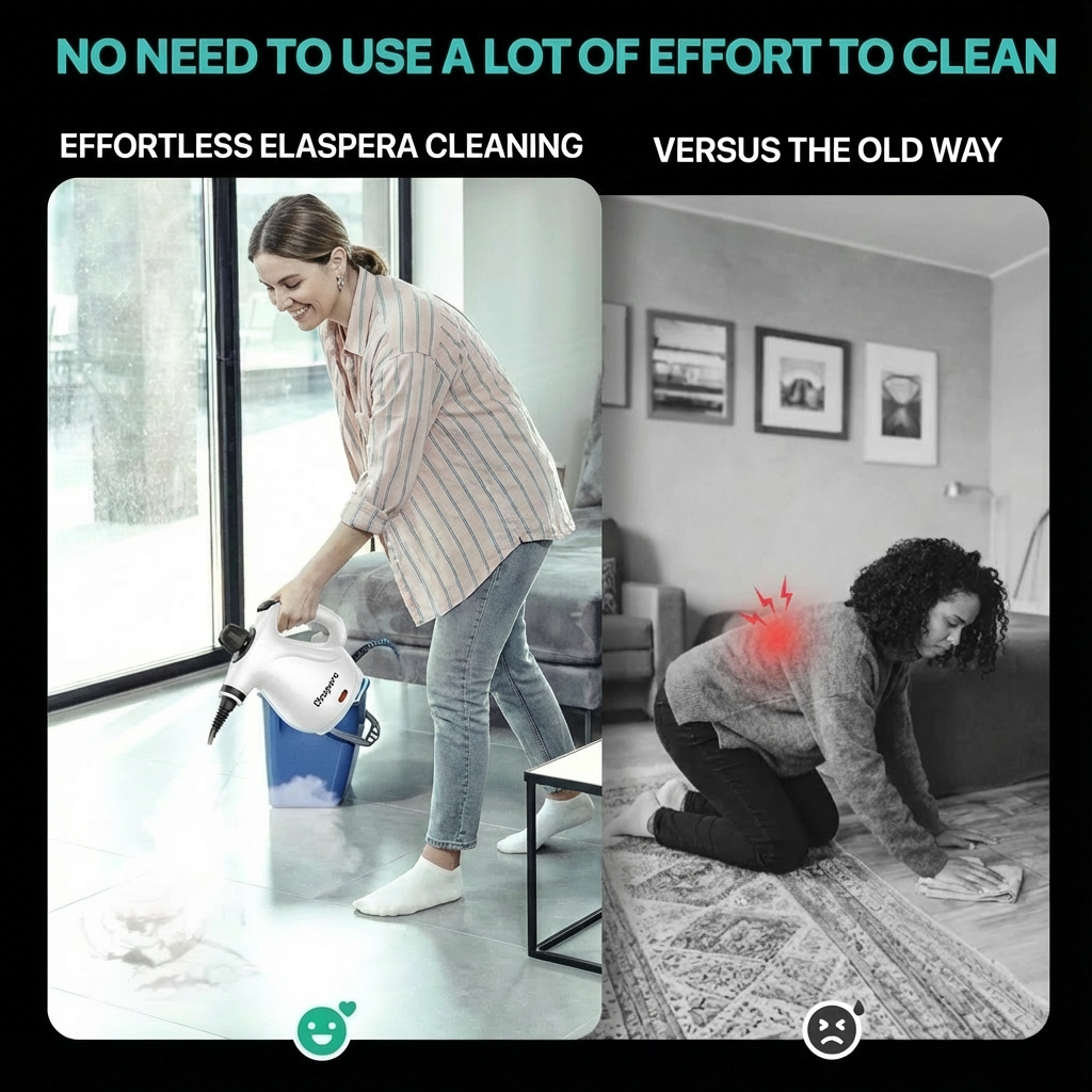 Handheld Steam Cleaner 1200W - Multi-Surface Pressurized Steamer with 10 Accessories for Kitchen, Bathroom, Car & Floor Cleaning