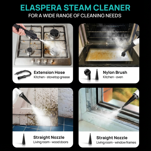 Handheld Steam Cleaner 1200W - Multi-Surface Pressurized Steamer with 10 Accessories for Kitchen, Bathroom, Car & Floor Cleaning