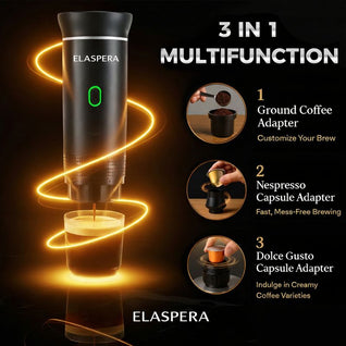 Portable Espresso Maker 15 Bar - USB-C Rechargeable Travel Coffee Machine