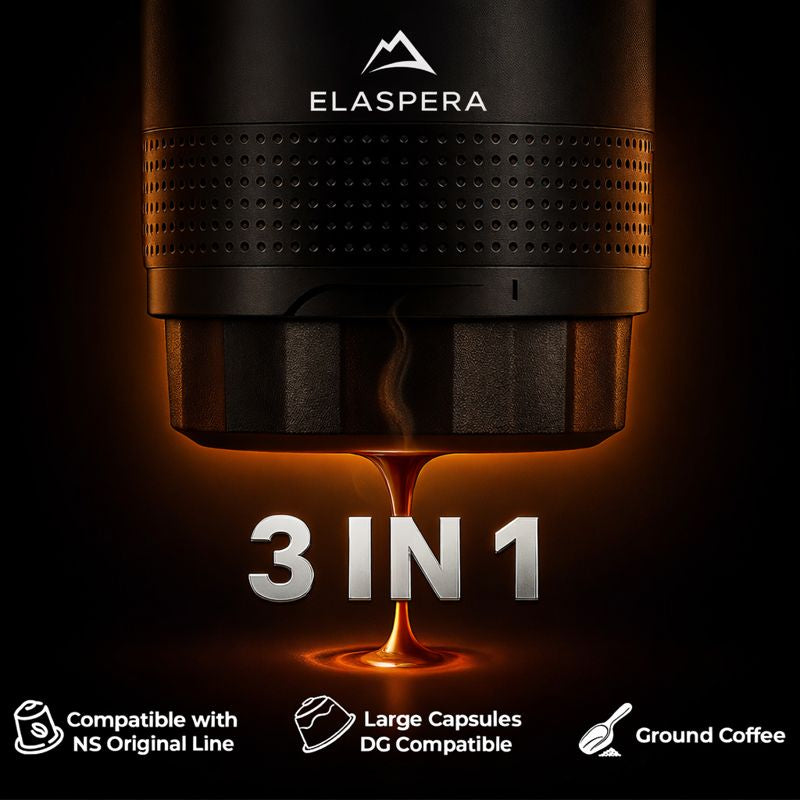 Portable Espresso Maker 15 Bar - USB-C Rechargeable Travel Coffee Machine