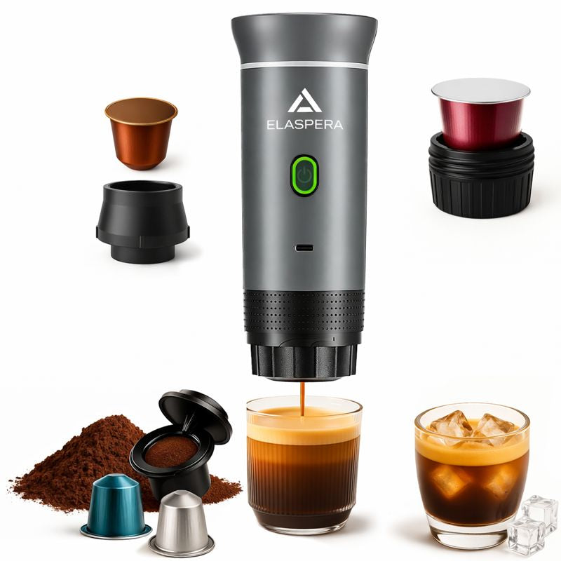 Portable Espresso Maker 15 Bar - USB-C Rechargeable Travel Coffee Machine