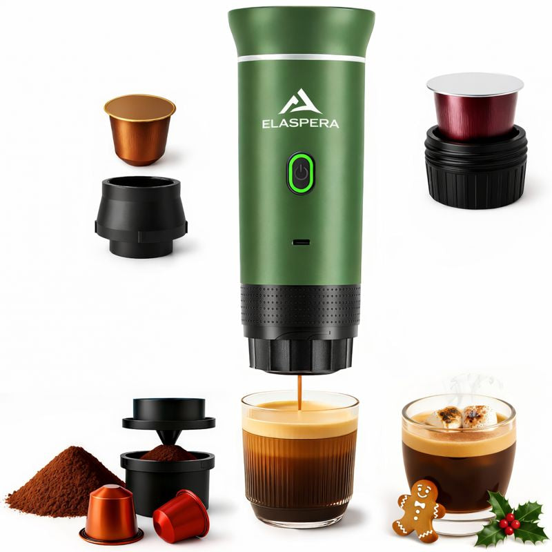 Portable Espresso Maker 15 Bar - USB-C Rechargeable Travel Coffee Machine