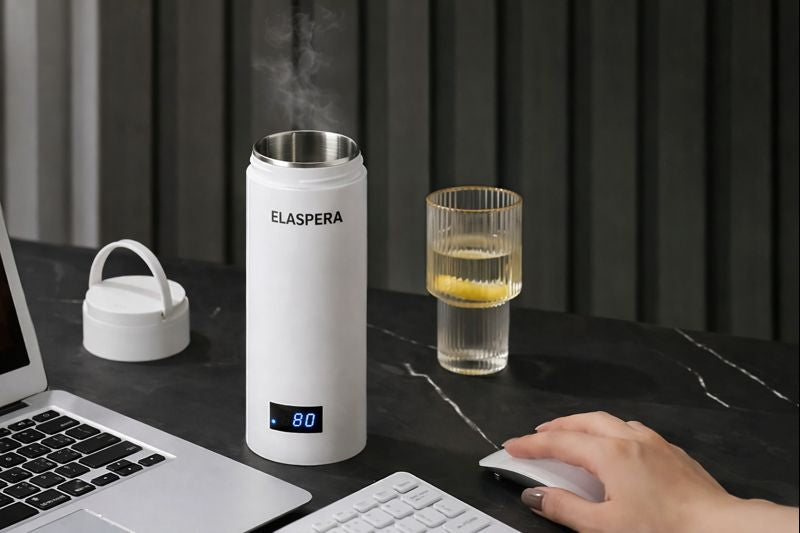 Travel Essentials | Electric Kettle with Intelligent Temperature Control & Double-Walled Design for Safe Hot Beverages