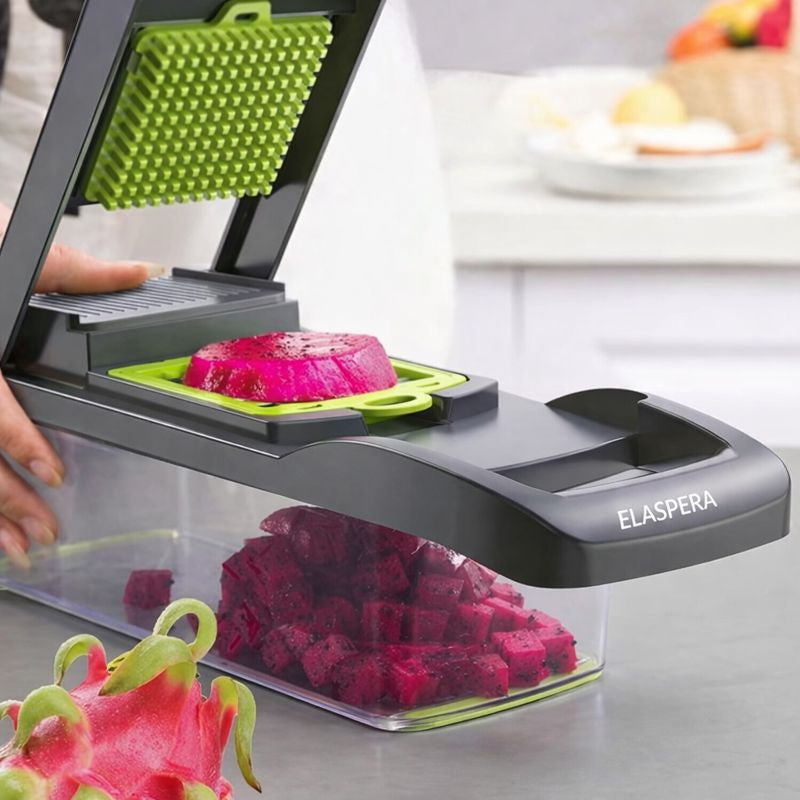 Versatile 15-in-1 Vegetable Chopper with Spiral Cutter & Non-Slip Base for Effortless Meal Prep