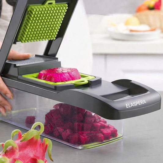 Versatile 15-in-1 Vegetable Chopper with Spiral Cutter & Non-Slip Base for Effortless Meal Prep