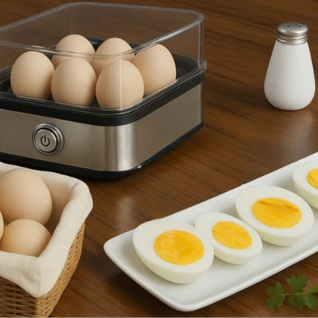 Kitchen Essentials | Electric Egg Cooker for 6 Eggs with Multifunctional Cooking ? Compact Design for Perfect Boiled, Poached & Scrambled Eggs