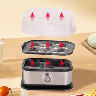 Kitchen Essentials | Electric Egg Cooker for 6 Eggs with Multifunctional Cooking ? Compact Design for Perfect Boiled, Poached & Scrambled Eggs