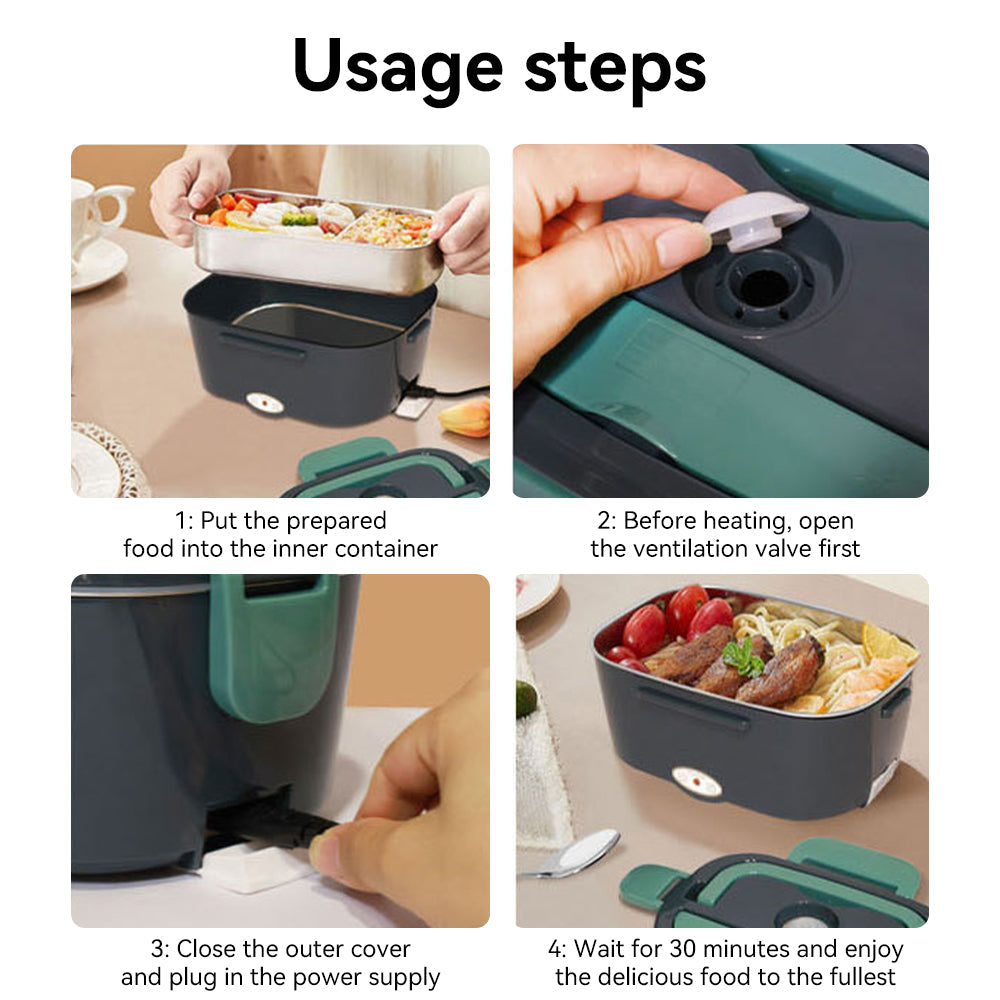 Portable Electric Lunch Box | 1.5L Food Warmer with USB Charging ? Ideal for On-the-Go Meals 3