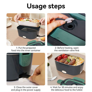 Portable Electric Lunch Box | 1.5L Food Warmer with USB Charging ? Ideal for On-the-Go Meals
