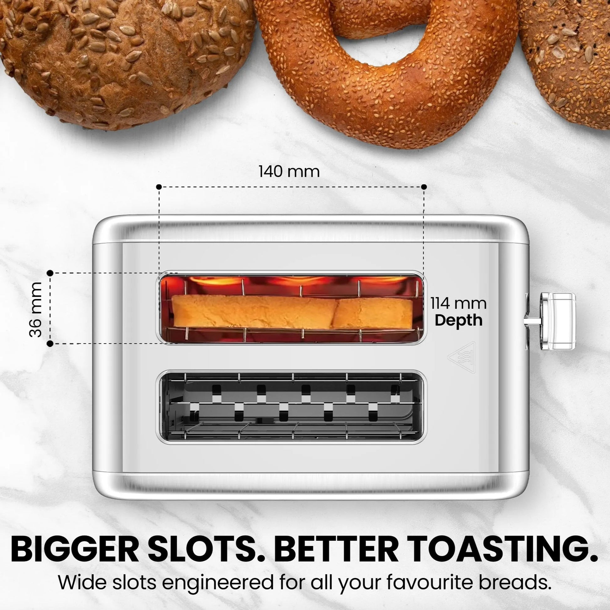 Smart Toaster | 2 Slice Touchscreen Toaster with Extra Wide Slots ? Perfect Toast Every Time 4