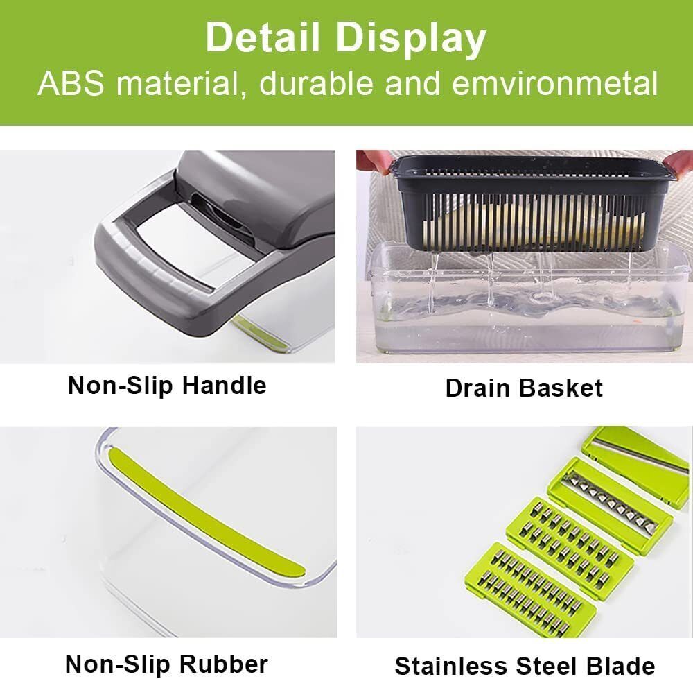 Versatile 15-in-1 Vegetable Chopper with Spiral Cutter & Non-Slip Base for Effortless Meal Prep 3