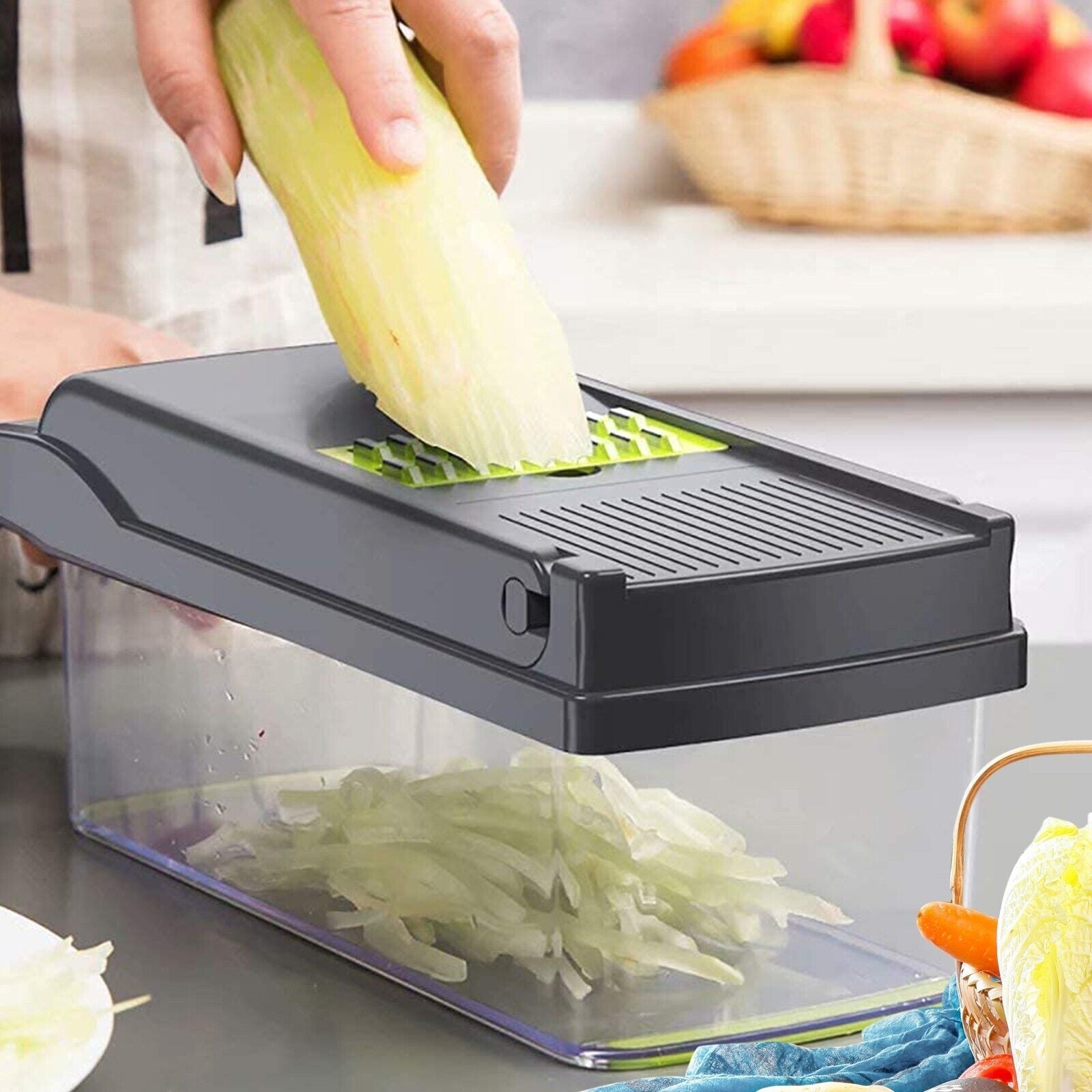 Versatile 15-in-1 Vegetable Chopper with Spiral Cutter & Non-Slip Base for Effortless Meal Prep 5