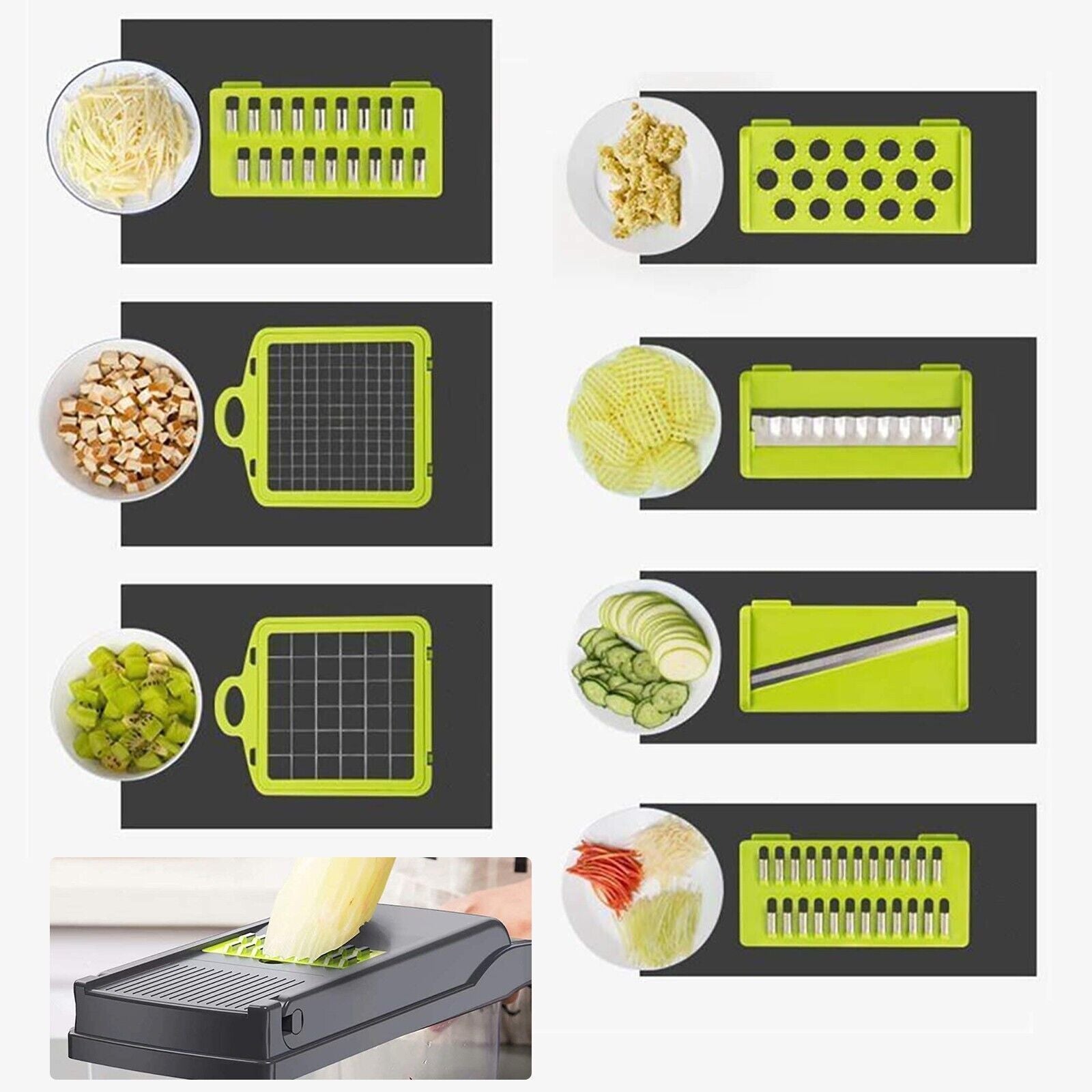 Versatile 15-in-1 Vegetable Chopper with Spiral Cutter & Non-Slip Base for Effortless Meal Prep 8