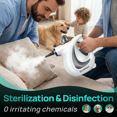 Handheld Steam Cleaner 1200W - Multi-Surface Pressurized Steamer with 10 Accessories for Kitchen, Bathroom, Car & Floor Cleaning