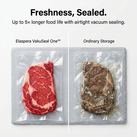 Elaspera VakuSeal One™ | One-Touch Vacuum Sealer That Keeps Food Fresh 5X Longer