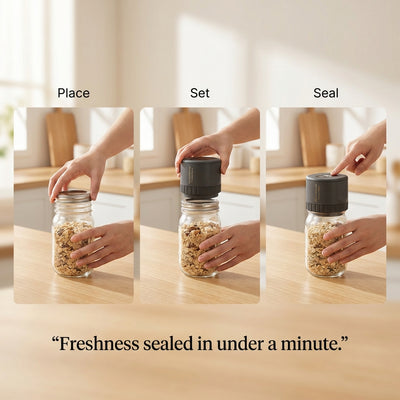 Elaspera VakuSeal One™ | One-Touch Vacuum Sealer That Keeps Food Fresh 5X Longer