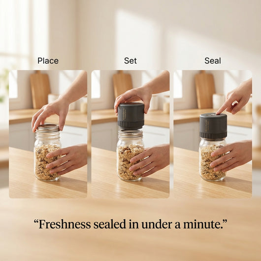 Elaspera VakuSeal One™ | One-Touch Vacuum Sealer That Keeps Food Fresh 5X Longer