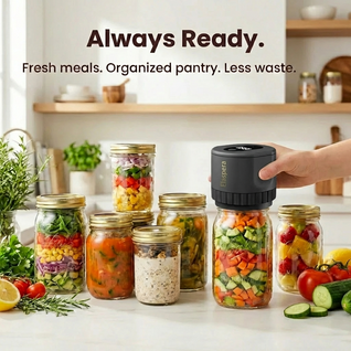 Elaspera VakuSeal One™ | One-Touch Vacuum Sealer That Keeps Food Fresh 5X Longer