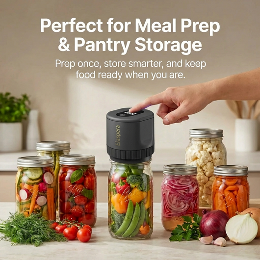 Elaspera VakuSeal One™ | One-Touch Vacuum Sealer That Keeps Food Fresh 5X Longer